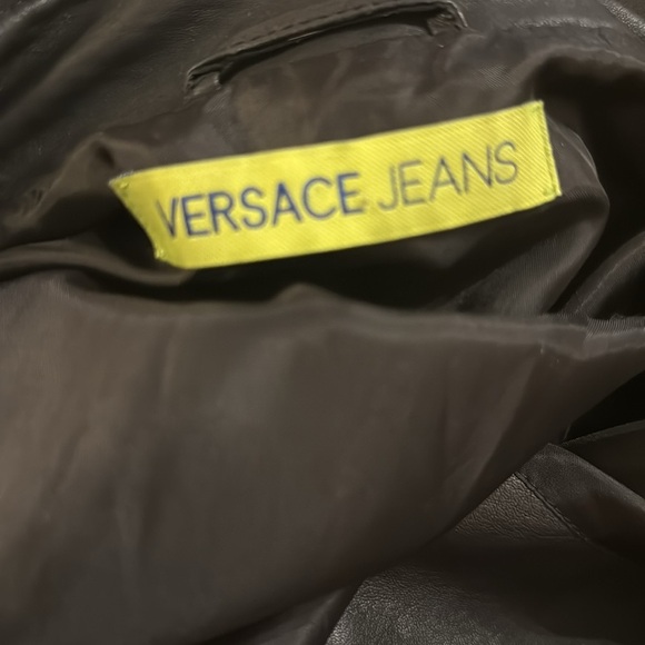 Versace jeans Black Leather Vest with Rose Embroidery size 12 - Picture 9 of 10